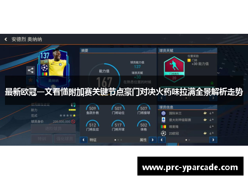 最新欧冠一文看懂附加赛关键节点豪门对决火药味拉满全景解析走势